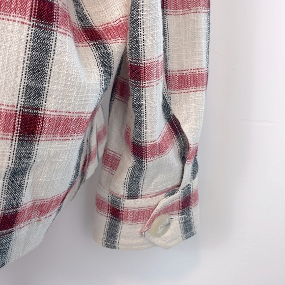 Zara Check Plaid Over-shirt Jacket Shacket. Red, Grey, Off White. Size XS - Picture 12 of 16